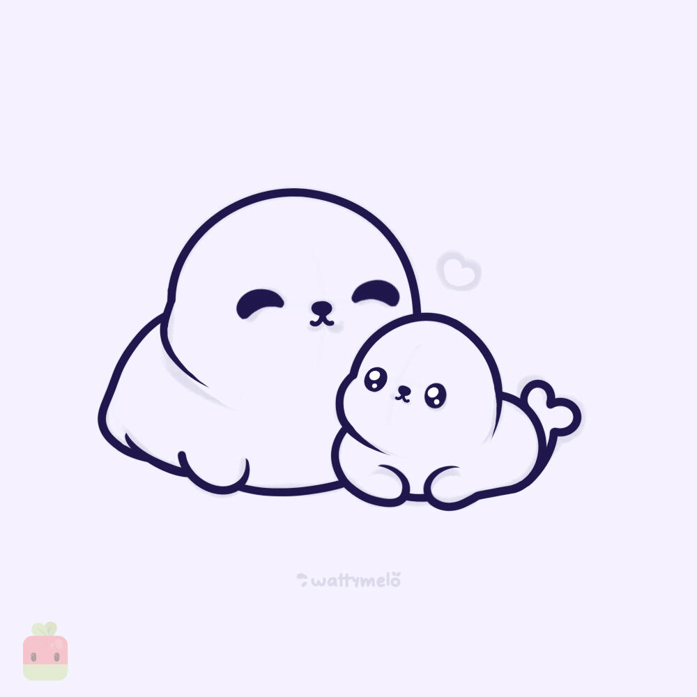 5. Add the Tail ∙ Draw a small, rounded tail at the back of the baby. You can add a little curved line at the bottom to give it dimension.