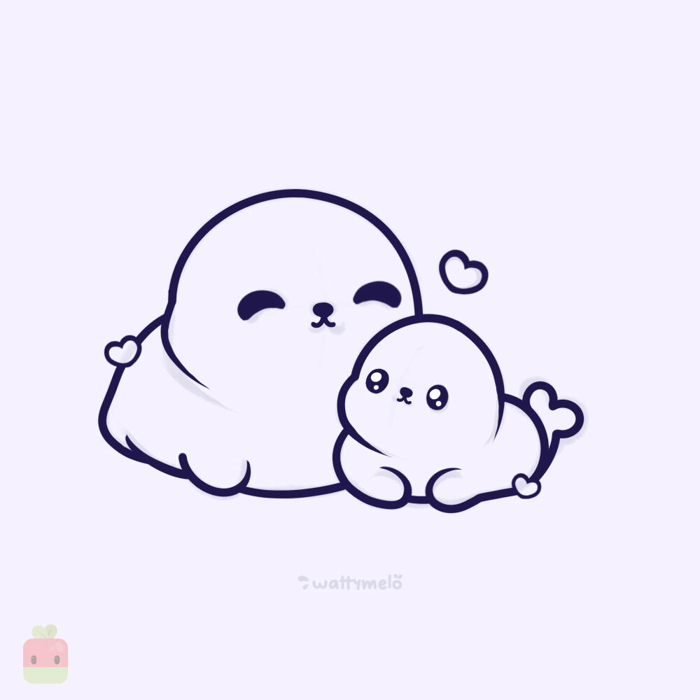 6. Add Cute Décor ∙ Sprinkle hearts, stars, bubbles, or whatever makes you happy around your seals to enhance the cuteness and fill the space. These little extras add personality and charm!