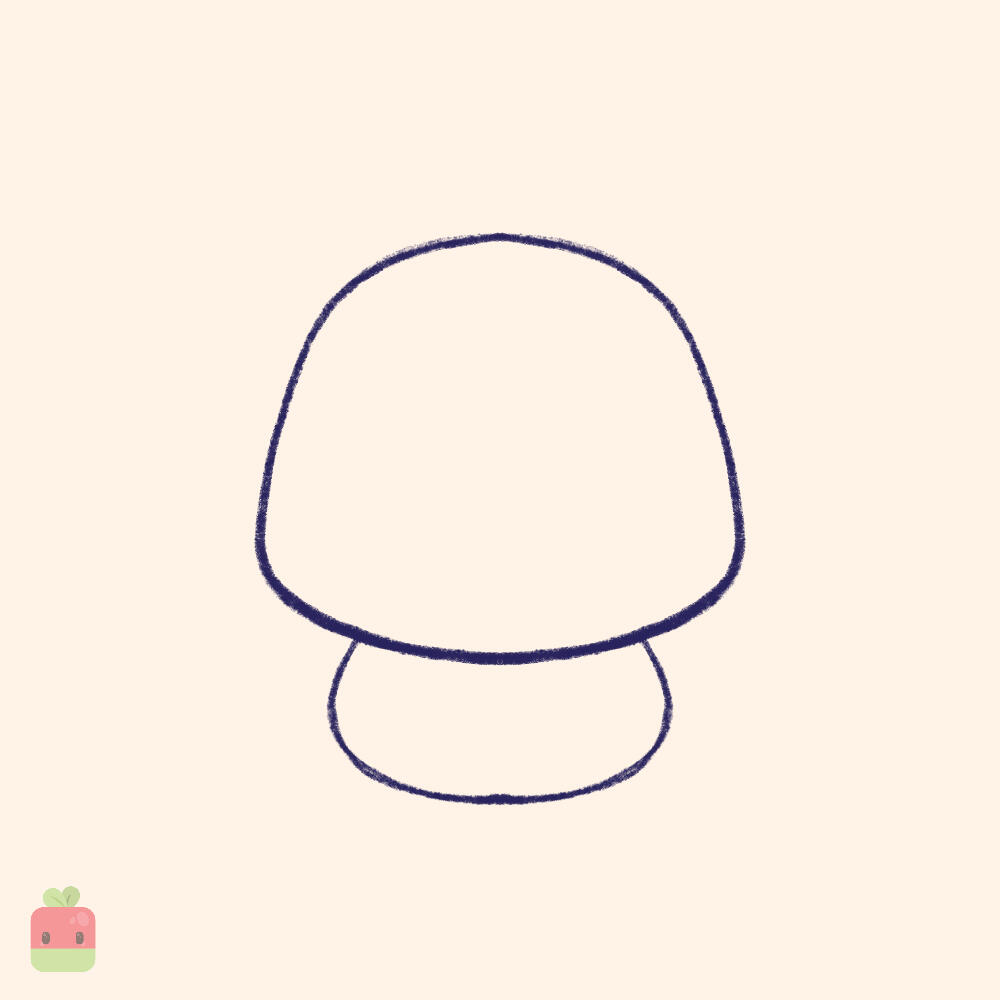 2. Draw the Body ∙ Draw a wide U shape below the head to create the monkey’s chibi body.