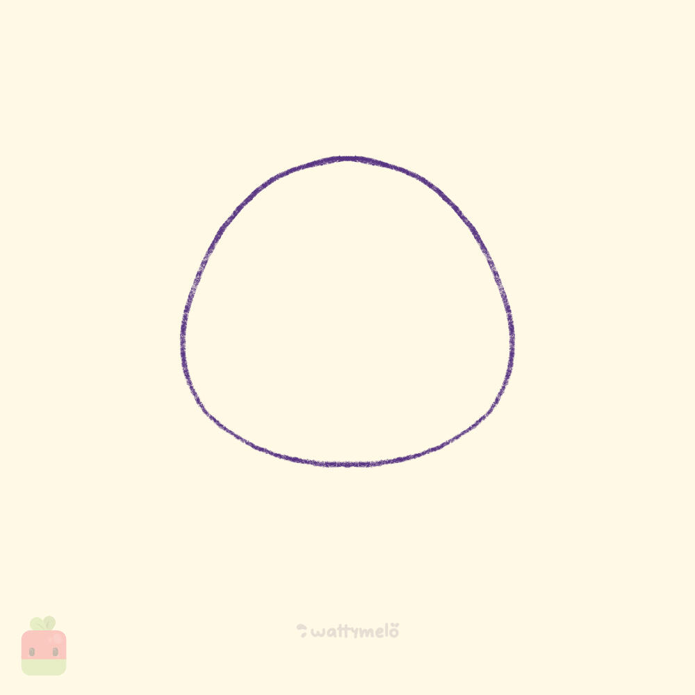 1. Draw the Head ∙ Begin by sketching a quick, basic oval shape to outline the size of your capybara's head.