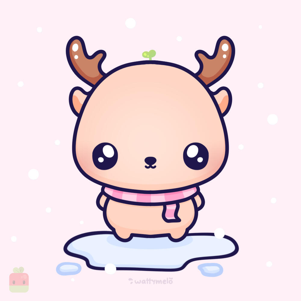 12. Final Touches ∙ Add the white snowflakes in different sizes and, as always, don’t forget to add those glossy white highlights for an extra touch of cuteness.