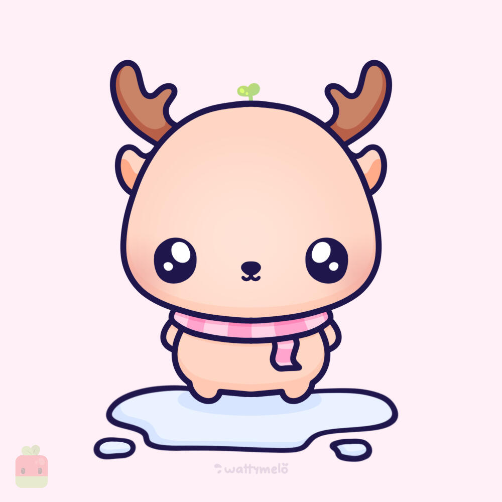 10. Add shadows and highlights ∙ To add depth to your reindeer, apply light shading to areas like the underside of the body, face, and ears. Enhance the look with soft highlights on the center of the face and some blushy cheeks. Decorate your scarf.