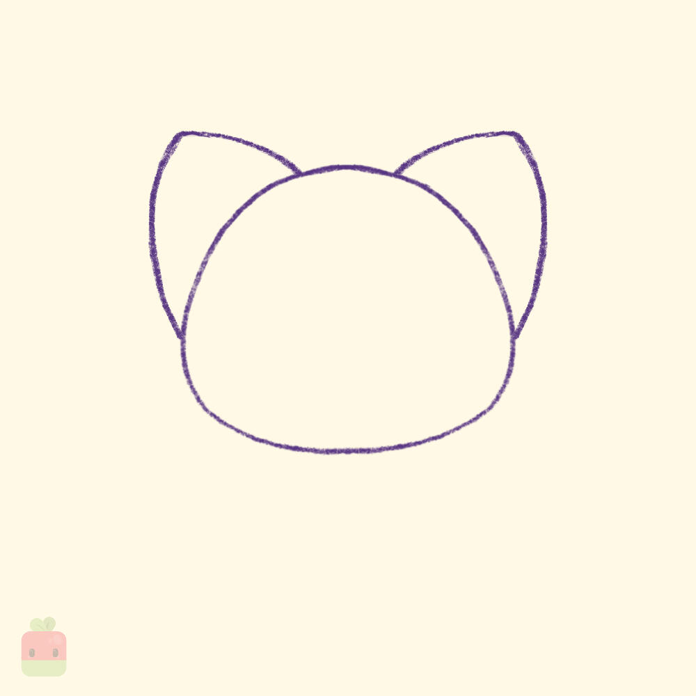 2. Draw the Ears ∙ Draw two big ears. For this step, if you’re using Procreate, try the symmetry tool to ensure both ears match if that is the look you are going for.