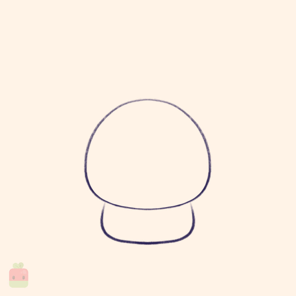 1. Outline the Head and Body ∙ Begin by sketching quick, basic shapes to outline the general placement and size of your dog. Use a big squished circle for the head and a smaller U shape for the body.