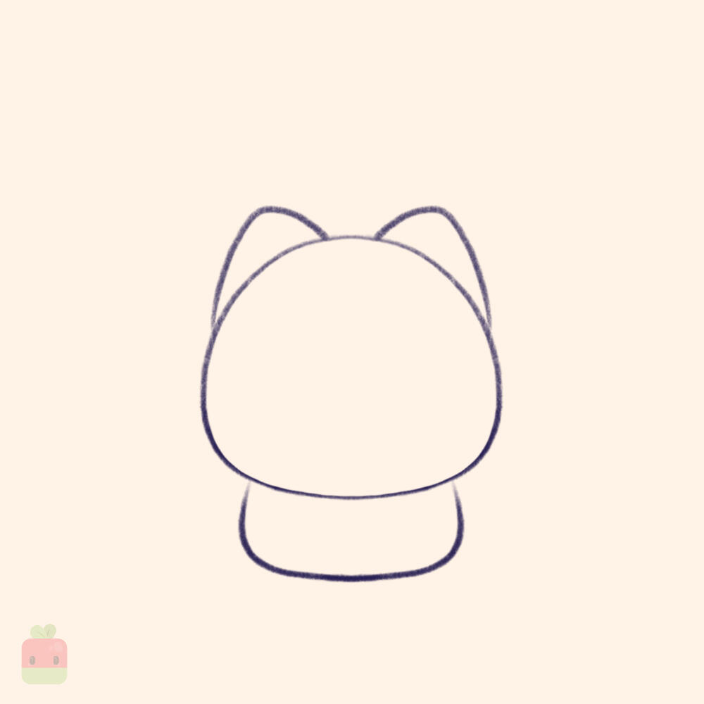 2. Add the Ears ∙ Add two happy little ears on top of the dog's head. You can make them any shape you wish. I went for the more pointy look.