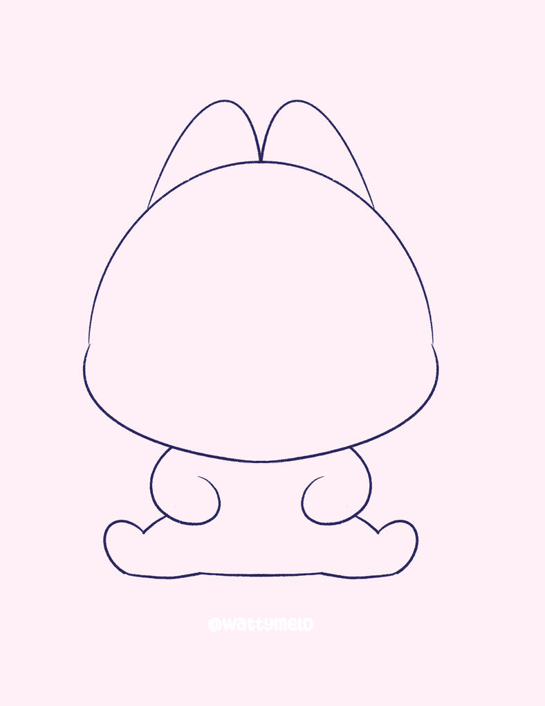 2. Define the Features ∙ Enhance the body by adding two long C shapes for the hands and a rounded M shape for the ears.