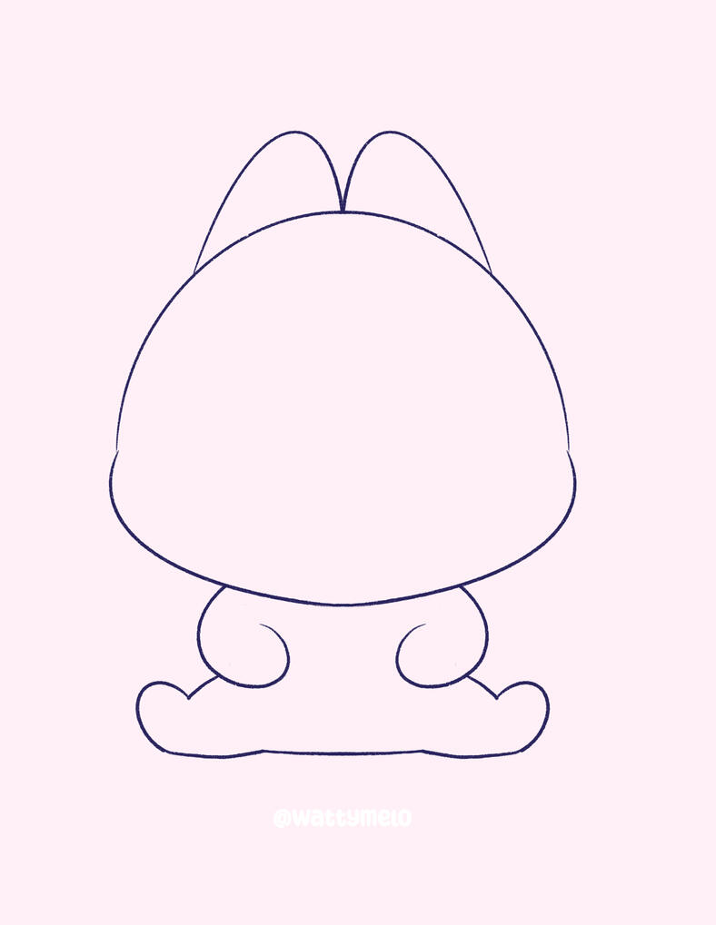 2. Define the Features ∙ Enhance the body by adding two long C shapes for the hands and a rounded M shape for the ears.